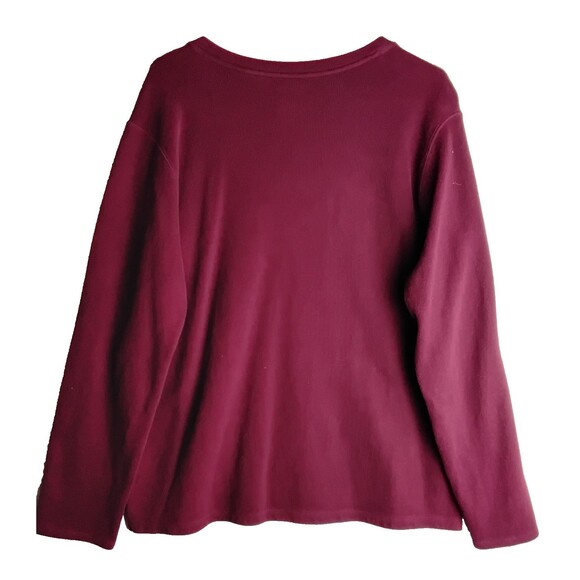 Eddie Bauer Burgundy Maroon Women's V-neck Sweater Sweatshirt XXL Cotton Stretch - Picture 3 of 4
